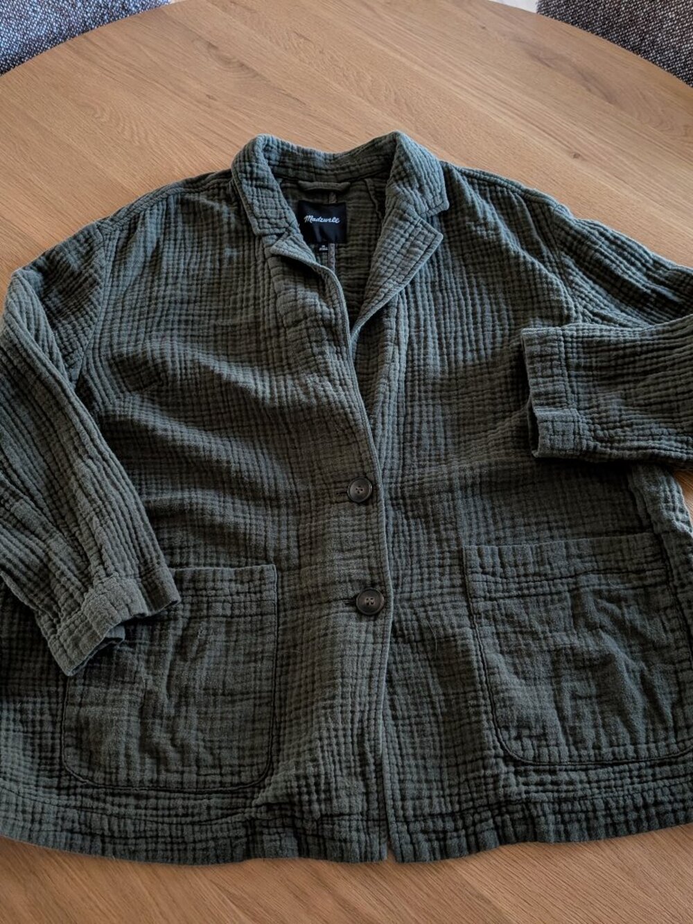 Madewell - Oversized gauze blazer olive green 1X
